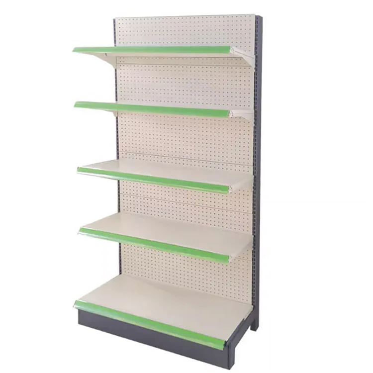 Factory Custom Size Color logo supplier metal supermarket shelf grocery shelves gondola rack