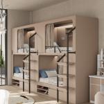 Support customization Modern Apartment Wooden Bunk Beds with Shoe Troughs