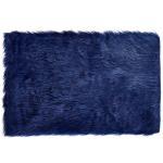 Navy Colour Polyester Area Rugs / Faux Sheepskin Area Rug