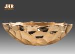 Gold Leafed Fiberglass Flower Serving Bowl Decorative Table Vases Boat Shape