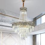 Modern Crystal Chandelier Lighting High Quality Staircase Gold Led Hanging Lamp