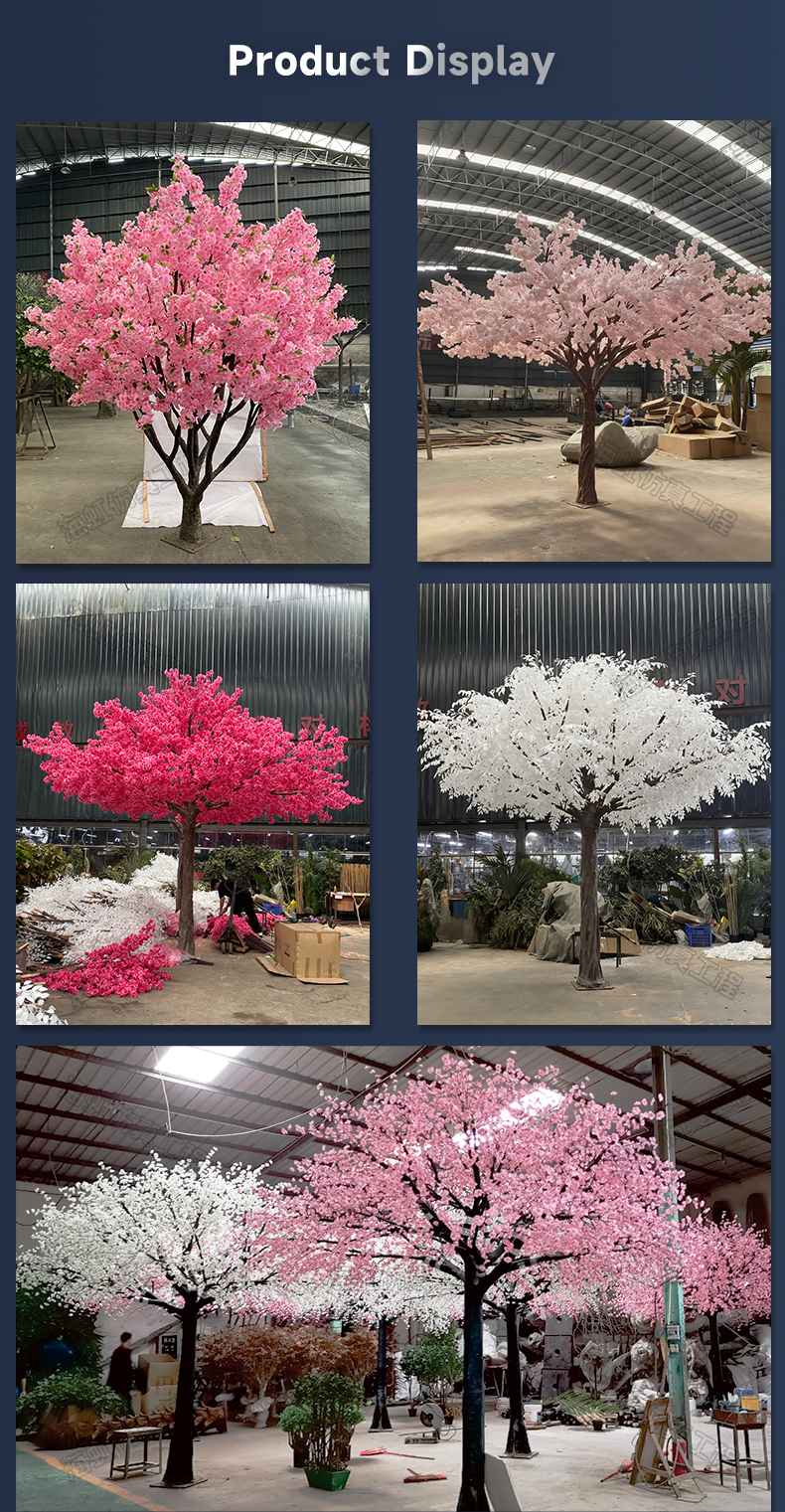 Factory custom realistic artificial cherry tree wedding events decoration high quality pink cherry blossom tree