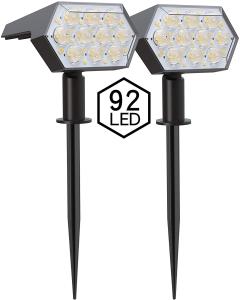 Wholesale Solar Landscape Spotlights 92 LEDs,IP65 Waterproof 2-in-1 Wireless Outdoor Solar Powered Wall Lights from china suppliers