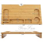 Laptop Stand Desktop Container Bamboo Monitor Stand Riser