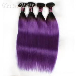 China Purple Russian Remy Hair Extensions , Natural Silky Straight Hair Weave With Soft on sale