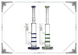 Wholesale Triple Honeycomb Percolator Glass Bong Smoking Pipes In Green Blue Color from china suppliers