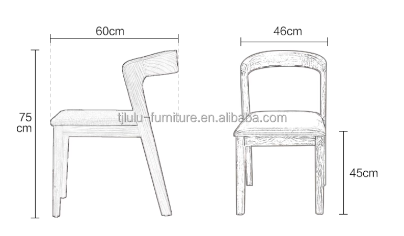 Modern Nordic Design Solid Wood PU Leather Dining Room Chair with Nitrolacquer Finish and Mail Packing