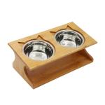 Non-folding Rack Height Adjustable Raised Bamboo Sublimation Dog Bowls Pet