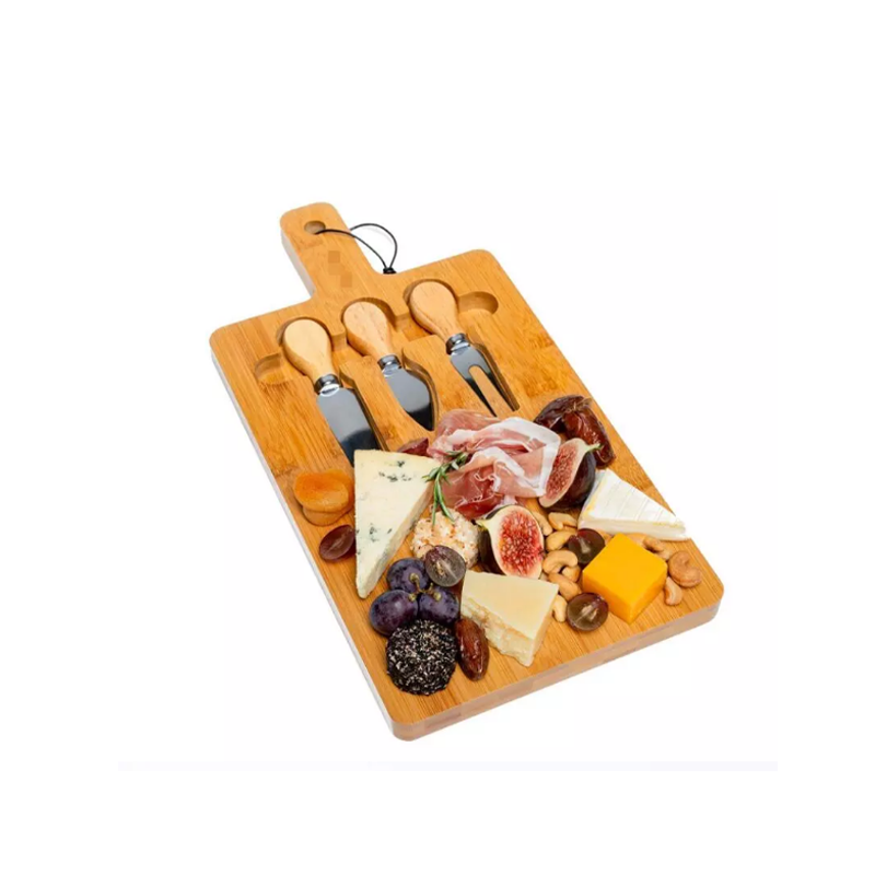 USA Warehouse Bamboo Charcuterie Drawer Board Set with Knives and Chopping Blocks
