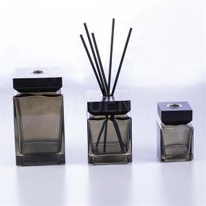 Wholesale Square Reed Glass Aromatherapy Diffuser Oil Bottle Transparent Black from china suppliers