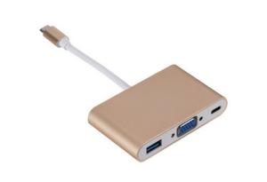 Wholesale Macbook Gold Ultra Thin Powered 10Gbps 3 In 1 USB C HUB OEM / ODM from china suppliers