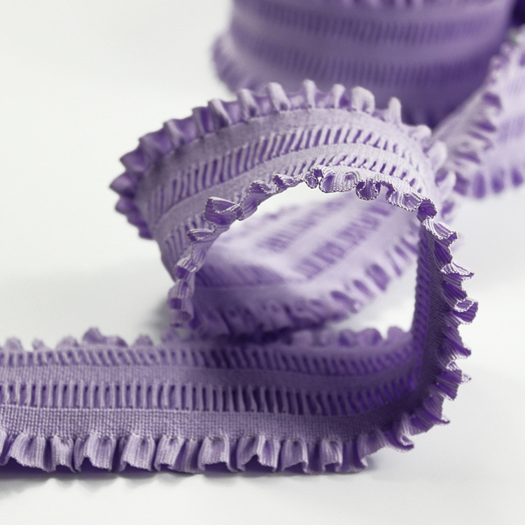 Purple Knitted 5.5cm Lace Elastic Band 55mm Polyester Webbing Straps