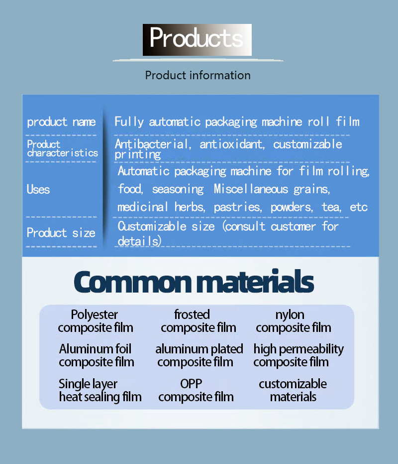 Transparent Packaging Roll Film PE Plastic Composite Roll Film Opp Heat Seal Packaging Film