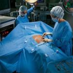 Breathable Disposable Laparoscopy Drape with Fluid Collection Pouch