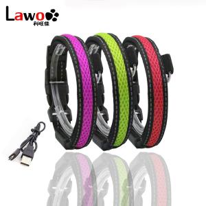 Wholesale C908 Hot Sale Custom Nylon Waterproof Iluminous Usb Rechargeable Led Dog Collars from china suppliers