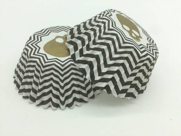 Quality Zombie Head Black And White Striped Cupcake Liners Single Wall Various Size for sale