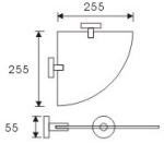 Practical Sanitary Bathroom Wall Corner Glass Shelf SUS304