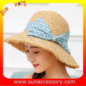Wholesale AK17540  fashion Wide brim sunny beach paper straw hats for womens in stock , promotion cheap hats . from china suppliers