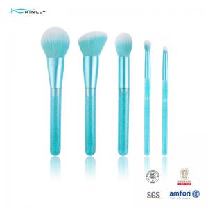 Wholesale Liquid Handle 5PCS Luxury Makeup Brushes Bling Shiny Liquid Quicksand Glitter Blue OEM from china suppliers