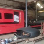 Indoor Black Real Flame Roof Mounted Hanging Cocoon Ethanol Fireplace