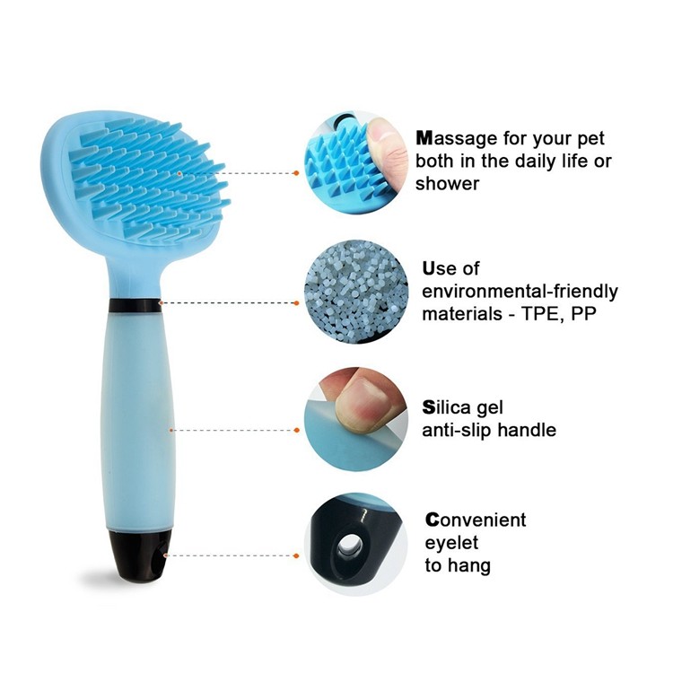 Safe And Soft Dog Hair Brush , Silicone Pet Short Hair Dog Brush Bathing Products