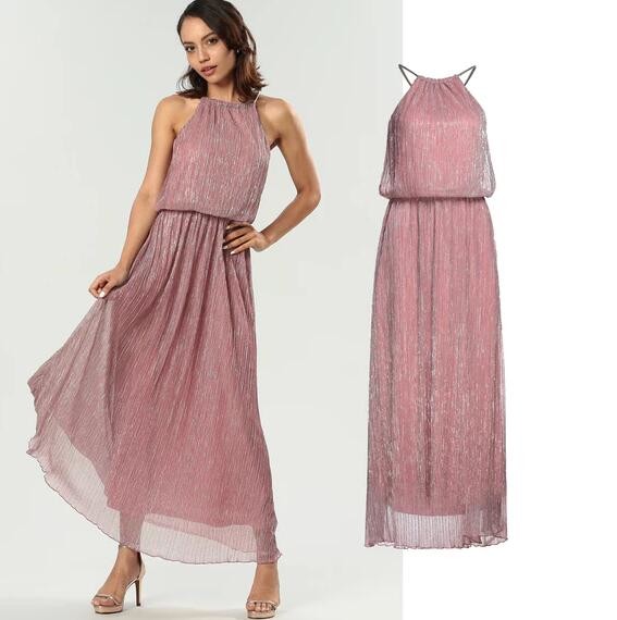 2019 new fashion ladies dress womens Metallic Shimmer Maxi Dress party dress