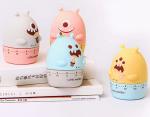 Rotating ABS Cartoon Kitchen Timer 7*7*9cm environmentally friendly