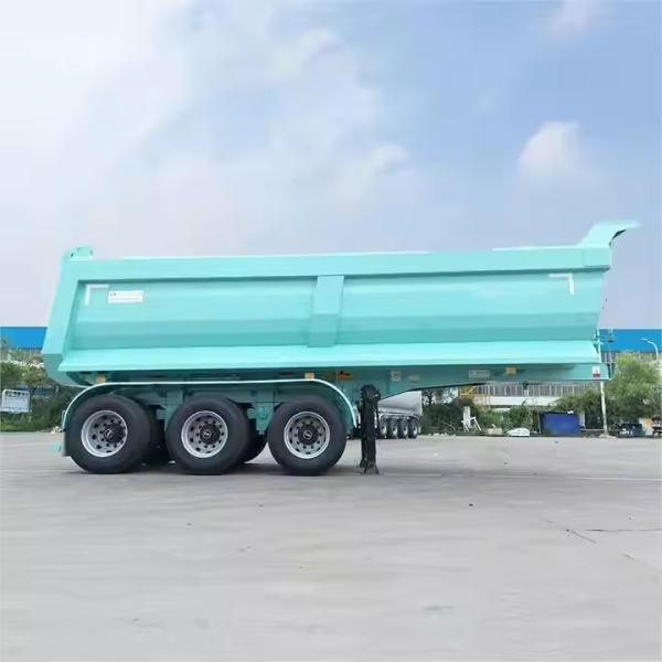 CIMC China Factory Steel U Shape 3 Axles Heavy Duty Hydraulic End Rear Tipper