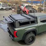 Black Toyota Tundra Pickup Bed Cover with Trunk Mount and Aluminium Construction