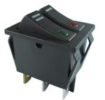 High Quality Double Rows Rocker Switch, 32*25mm, Green or Red lamp, 20A 250V.