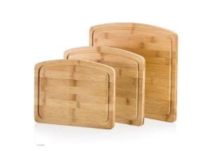 Wholesale Hot Selling with handle and special shape Organics 3-Piece, Non-Slip Premium Moso Bamboo Cutting Board Set from china suppliers