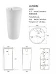 Non Porous Bathroom Sinks And Vanities / Contemporary Pedestal Sink Anti Leak