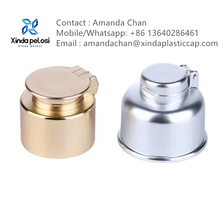 Golden UV Plastic Screw Flip Top Cap For Shampoo Conditioner Liquid Soap Bottle