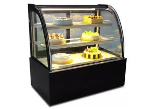 Wholesale Bakery Shop Curved Glass Cake Display Freezer With 2 Shelves from china suppliers