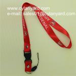 Cheap blank nylon neckstrap with metal sheet crimp