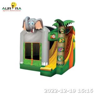 Wholesale Inflatable Elephant Jungle Bounce House Dry Slide Combo Bouncy Jumping Castle from china suppliers