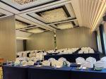 Meeting Room Wooden Acoustic Partition Wall Sliding Ceiling Panels Customized