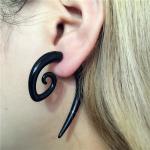 Black Punk Round Spiral Drop Earrings Vintage Snails Shap Earrings for Women Two