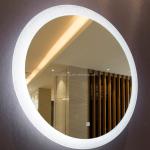 Glass Oval Shape Round Smart Touch Screen LED Bathroom Vanity Mirror with