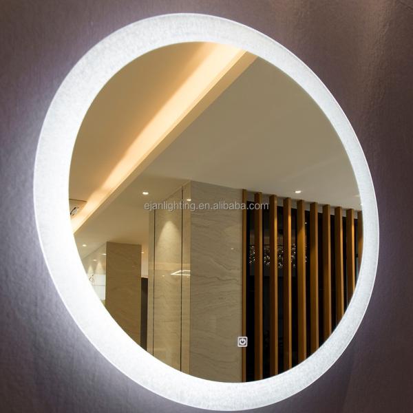 Glass Oval Shape Round Smart Touch Screen LED Bathroom Vanity Mirror with