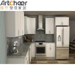 Affordable Flat Pack Kitchen Cabinet with HPL/HPDL Door Material and Customized