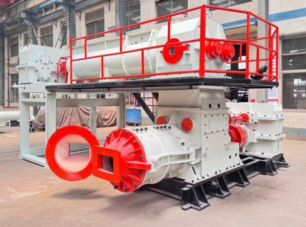 flexible 110+200 Kw Clay Brick Making Machine With Double Stage Vacuum Extruder