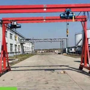 China 10T Electric Running Portable Aluminum Gantry Crane Turned With Chain Hoist on sale