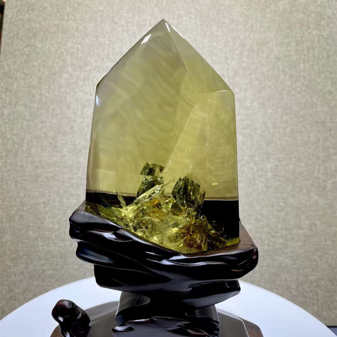 Natural Citrine Landscape Stone Raw Stone Accompanying Pendant Crystal Transparent Raw Ore Citrine Raw Stone Ornaments
