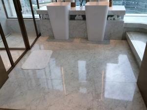 Wholesale Brushed Italian Carrara White Marble Tiles For Step Abrasion Resistance from china suppliers