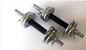 Wholesale 10kg 60kg sliver rubber bar knurl bar adjustable chromed dumbbell set from china suppliers