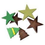 Tree Shape Empty Xmas Boxes / Rigid Gift Packaging Box Shinny Glitter Surface