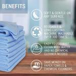 Super Soft Absorbent 14.2''X14.2'' Blue Microfiber Towels