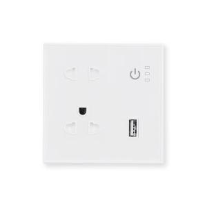 Wholesale Tuya Wireless Mobile Phone Remote Control Smart Wall Plug Socket Supports Google&amp;Alexa Voice Connection from china suppliers