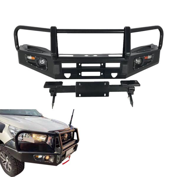 LED Light and Winch Mounting Tray Plate Front Bumper for Toyota Hilux D-Ring